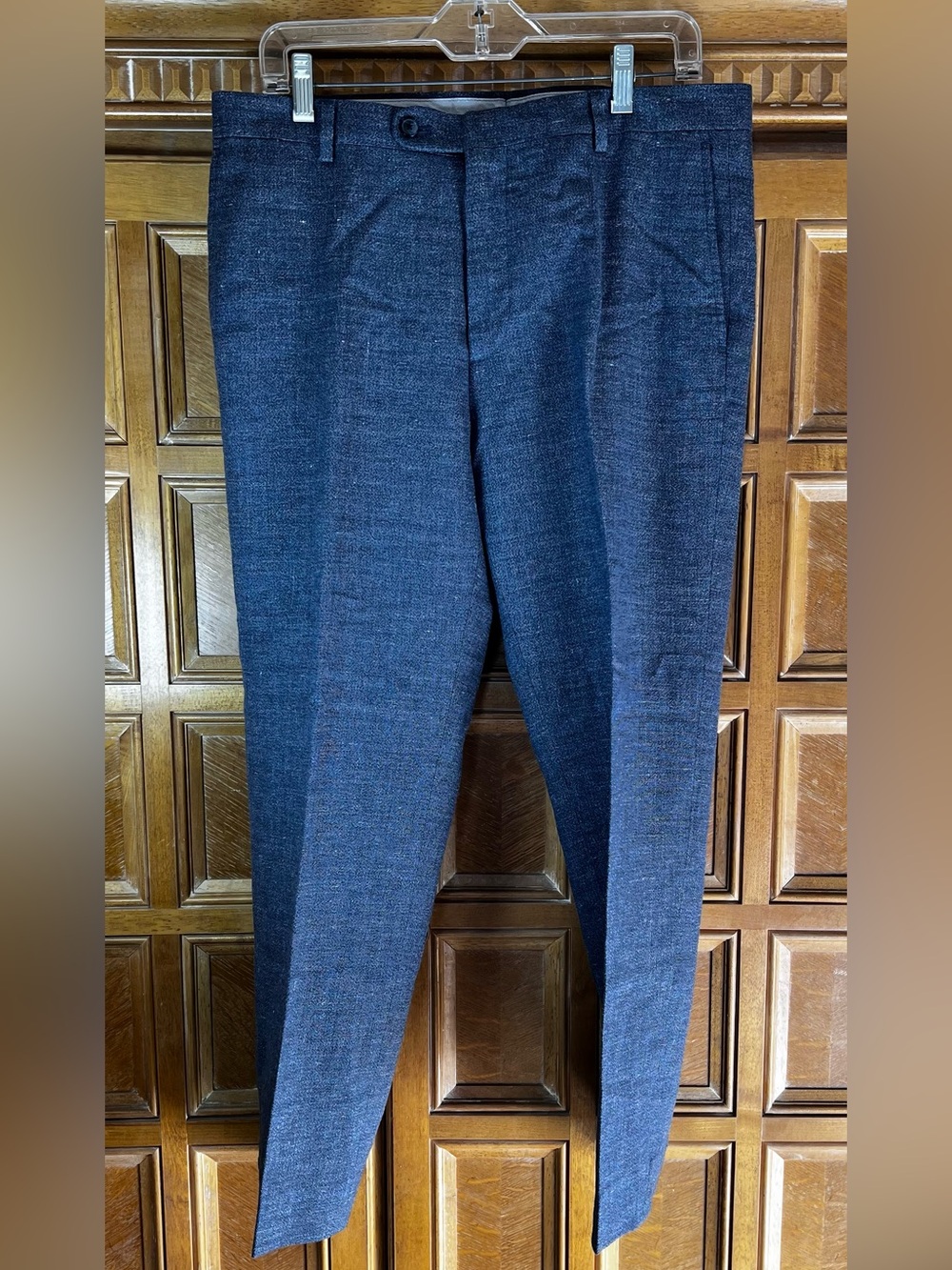 Joseph Abboud Heritage Men’s Dress Pants 34x29 Blue Wool Blend Flat Front Tailor